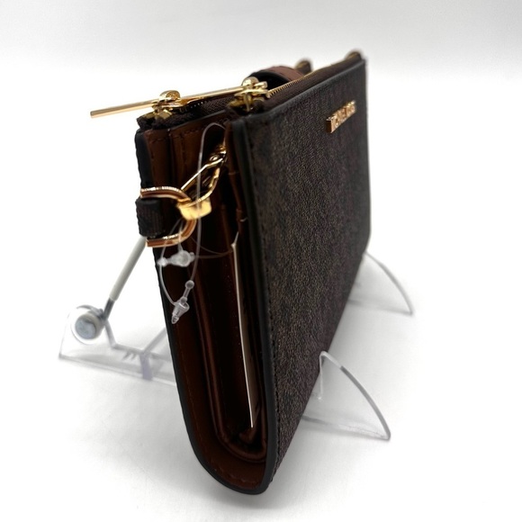 Michael Kors Large Double Zip Wallet Wristlet Brown - Picture 5 of 10